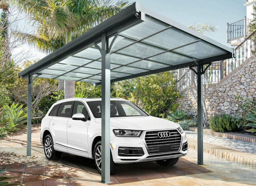 Transparente Doppelstegplatte aus Polycarbonat für Gewächshäuser und Überdachungen