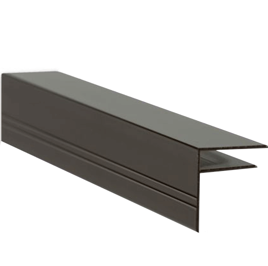 Aluminium F-Profil Grau 16 mm – Abschlussprofil für Stegplatten