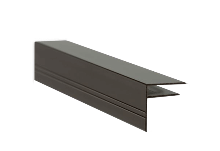 Aluminium F-Profil Grau 16 mm – Abschlussprofil für Stegplatten