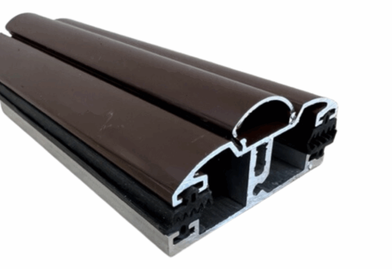 Alu-Universalprofil mit Dichtung 60 mm in Braun – Aluminium Montageprofil mit EPDM-Dichtung für Kunststoff- und Stegplatten