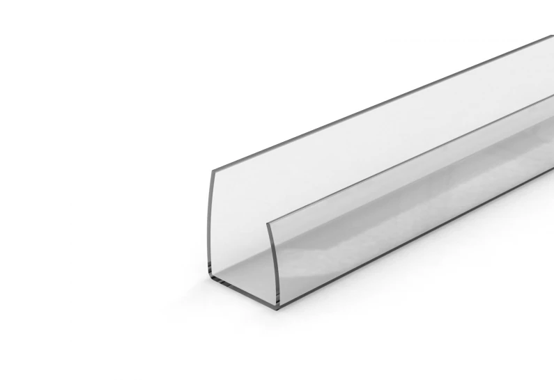 Polycarbonat U-Profile 6 mm transparent – Stirnseitenabschluss für 6 mm Hohlkammerplatten