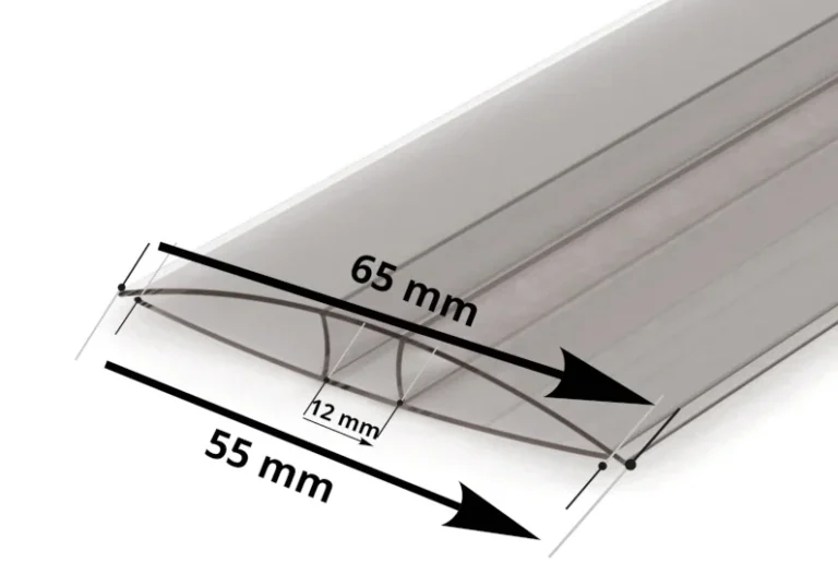 H-Profil Polycarbonat 4/6 mm - klar – Verbindungsprofil für klare Polycarbonatplatten