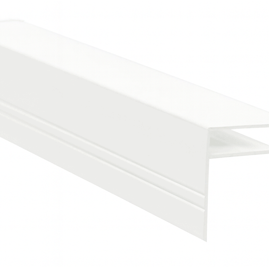 Aluminium F-Profil Weiß 16 mm – Abschlussprofil für 16 mm Stegplatten
