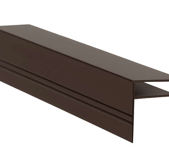 Aluminium F-Profil Braun 16 mm – Abschlussprofil für 16 mm Stegplatten