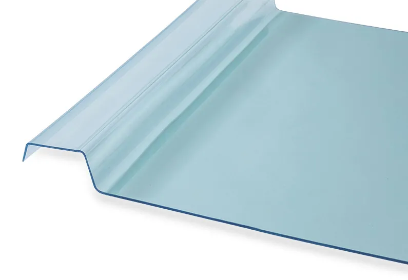 Terrassenüberdachung mit EZ Glaze blauen Glasoptikplatten aus Polycarbonat