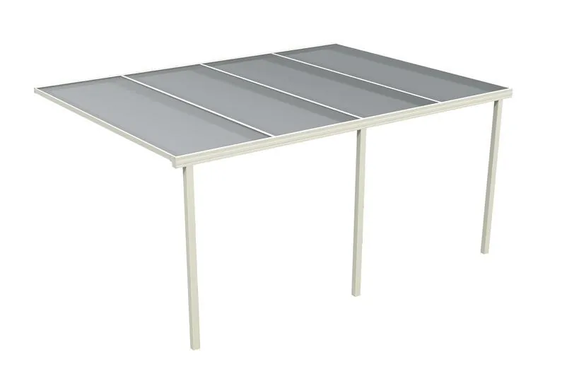 Weiße Terrassenüberdachung Evolution mit Polycarbonatplatten