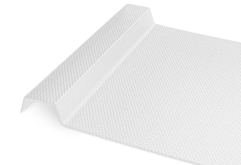 Terrassenüberdachung mit EZ Glaze Glasoptikplatten aus weißem Polycarbonat mit Wabenstruktur