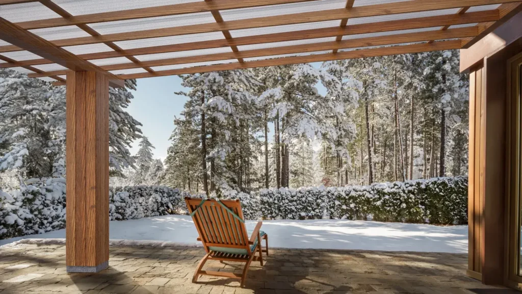 Terrassenüberdachung mit Doppelstegplatten aus Polycarbonat